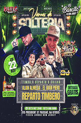 Friday, November 22nd VIERNES DE SOLTERIA