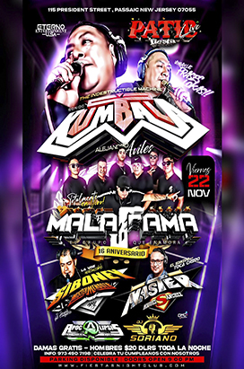 Friday, November 22nd SONIDO KUMBALA, GRUPO MALA FAMA