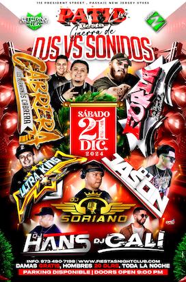 Saturday, December 21st GUERRA DE DJS VS. SONIDOS