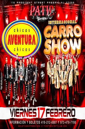 Friday, February 17 CHICOS AVENTURA , CARRO SHOW