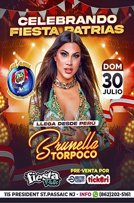 Sunday, July 30th BRUNELLA TORPOCO EN CONCIERTO