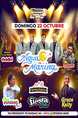 Sunday, October 22nd AGUA MARINA, WAWA PERU, GRACE KELLY