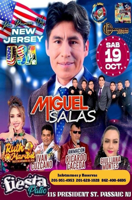 Saturday, October 19, MIGUEL SALAS EN VIVO