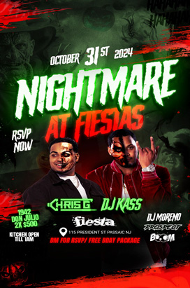 Thursday, October 31 TAKEOVER THURSDAY – NIGHTMARE AT FIESTAS