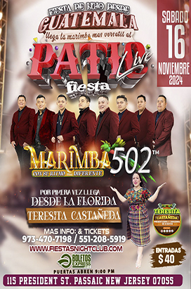 Saturday, November 16th MARIMBA 502 y TERESITA CASTAÑEDA