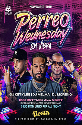 Wednesday, November 20th  PERREO WEDNESDAY