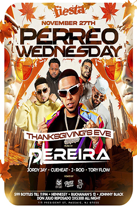 Wednesday, November 27th PERREO WEDNESDAY